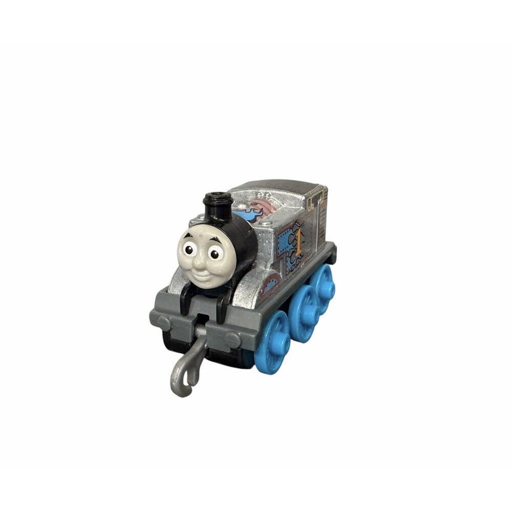 Thomas & Friends Die Cast Metal Push Along Silver Thomas W/ Flames Graphic
